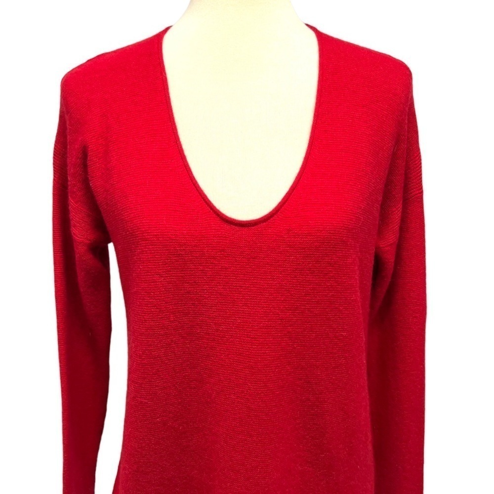 Madewell Kimball Red Merino Wool Alpaca Blend Scoop Neck Sweater Medium - Picture 4 of 9